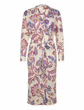 Floral Print Dress With Bow Mango Cream