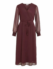 Vifalia V-neck L/s Midi Dress - Noos/dc Vila Burgundy