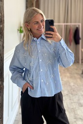 A-view - Skjorte - Lucie Shirt - Light Blue/white Stripe