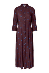 Yas - Kjole - Savanna Long Shirt Dress - Port Royale/palace Blue Dots