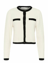 Gzalpha Ls Contrast Cardigan Gestuz Cream