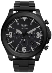Fossil Herreur Fs5754 Latitude Sort/stål Ø50 Mm