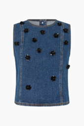 Madine Blouse - Denim Sequince Flower - Baum Und Pferdgarten - Blå S