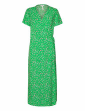 Objema Elise S/s Long Wrap Dress Rep . C Object Green
