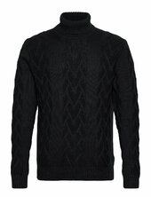 Cable Roll-neck Knit Lindbergh Navy