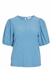 Vikally O-neck 2/4 Top - Noos Vila Blue