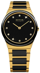 Bering Dameur 32230-741 Ceramic Sort/gul Guldtonet Stål Ø30 Mm