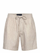 Relaxed Linen-blend Pull-on Short Abercrombie & Fitch Beige