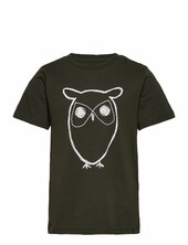 Regular Big Owl T-shirt - Gots/vega Knowledge Cotton Apparel Black