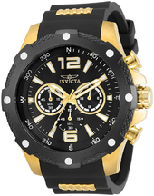 Invicta Herreur 30769 I-force Sort/gul Guldtonet Stål Ø50 Mm