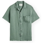 Skjorter M. Korte ærme Portuguese Flannel Linen Camp Collar Shirt - Dry Green