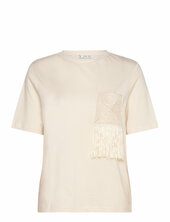 Crochet Detail T-shirt Mango Cream
