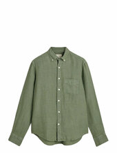 Reg Gmnt Dyed Linen Shirt Gant Green