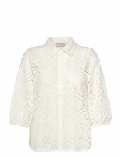 Shirt From Freequent In A Light Material With Allover Embroidery Anglaise. The S Free/quent White