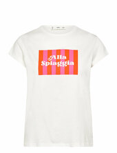 Printed Cotton-blend T-shirt Mango White