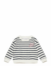 Message Striped Sweatshirt Mango White