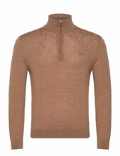 Extrafine Merino Wool Half Zip Gant Beige