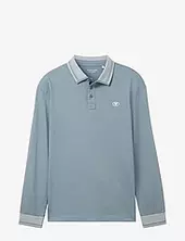 Polo With Detailed Collar Tom Tailor Grey