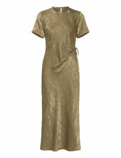 Crushed Satin Wrap Dress Scotch & Soda Khaki