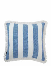 Block Striped Organic Cotton Fringe Pillow Cover Lexington Home Blue