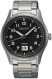 Seiko Herreur Sur569p1 Sport Sort/stål Ø39.5 Mm