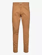 Luca Slim Twill Chino Pants - Gots/ Knowledge Cotton Apparel Brown