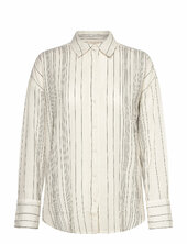 Shirt From Freequent In An Ultra-light Cotton Material With A Handcrafted, Strip Free/quent Cream