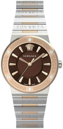Versace Dameur Vevh01220 Greca Brun/rosaguldtonet Stål Ø38 Mm