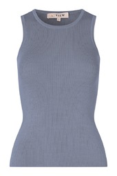 A-view - Top - Rib Knit Tank Top - Dusty Blue