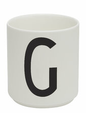 Porcelain Cup A-z, Æ, Ø Design Letters White