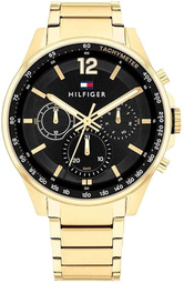 Tommy Hilfiger Herreur 1791974 Owen Sort/gul Guldtonet Stål Ø46 Mm