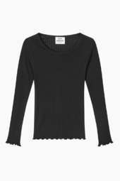 Pointella Troja Tee Ls Fav - Black - Mads Nørgaard - Sort S
