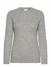 O-neck Cable Sweater Davida Cashmere Grey