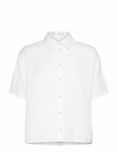 Short Sleeve Linen-blend Shirt Mango White