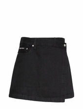Denim Mini Wrap Skirt Soft Black Calvin Klein Jeans Black