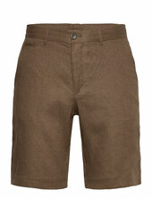 Slim-fit 100% Linen Bermuda Shorts Mango Brown