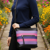 Style Quest I 4 Smukke Farver (sort, Pink, Lilla, Rosa). Skøn Crossover & Skuldertaske I Kraftigt Kvalitetslæder