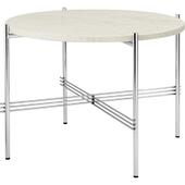 Gubi Ts Sofabord Round Ø55 Poleret Stål/white Travertine