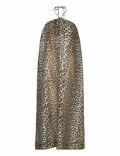 Sheer Voile Maxi Strap Dress Ganni Brown