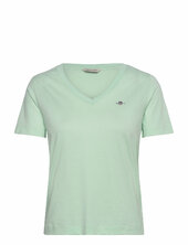 Reg Shield Ss V-neck T-shirt Gant Green