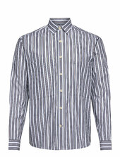 Fine Striped L/s Shirt Lindbergh Blue