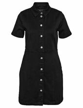 Nmnisa S/s Slim Denim Dress Vi526bl Noos Noisy May Black