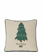 Pine Tree Twill Patch Cotton Velvet Pillow Cover Lexington Home