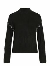 Visigga L/s Stitch Knit Pullover/ka Vila Black
