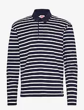 Striped Polo Shirt Long Sleeves Héritage Armor Lux Navy