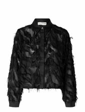 Slfmyline Ls Fluffy Cropped Shirt B Selected Black