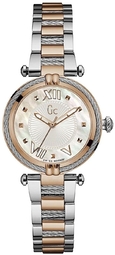 Guess Dameur Y18002l1 Cable Chic Hvid/rosaguldtonet Stål Ø32 Mm