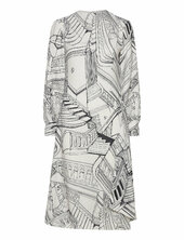 Shoulder Pleated Long Dress, 2255 C Stine Goya Cream
