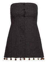 Cotton Suiting Sleeveless Top Ganni Black