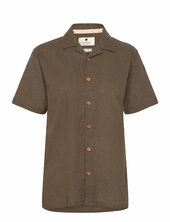 Akleo S/s Cot/linen Shirt Anerkjendt Brown